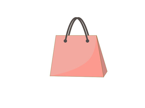 Pink shopping bag vector illustration isolated on transparent background