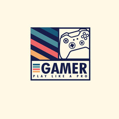 retro video game pad console vector sticker poster design.eps © Saranya