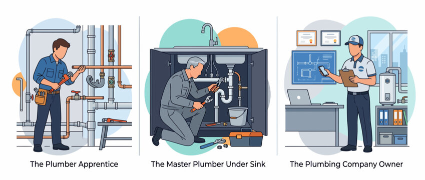 Career Stages of a Plumber from Apprentice to Company Owner