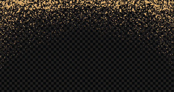 Gold glitter sprinkle pattern with transparent background