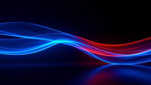 Abstract glowing blue and red wave