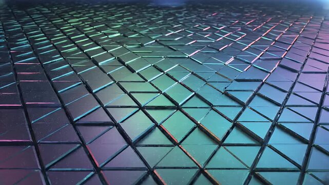 Abstract Geometric Pattern with Golden Light Rays - This image features a symmetrical abstract geometric pattern formed by interlocking triangles with vibrant golden and amber lighting.