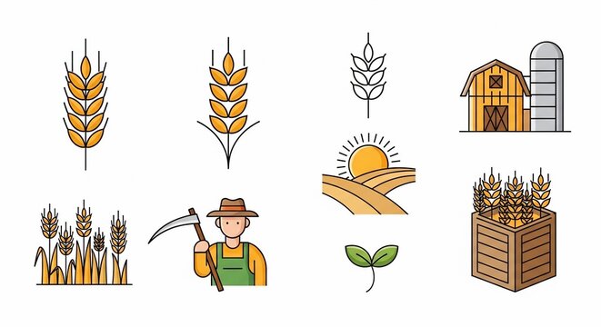 Golden Harvest Cycle: A farmer's toil, a sunrise's glow, life's gentle sprout.