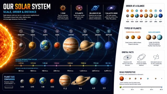 Solar System Scale Infographic