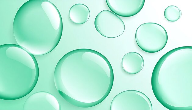Abstract teal green bubble seamless pattern background.