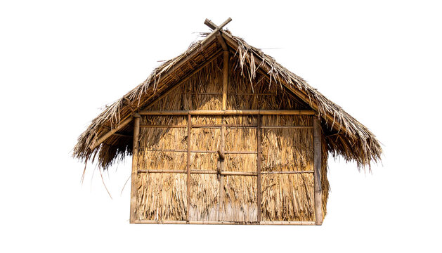 Straw hut isolated on transparent or white background