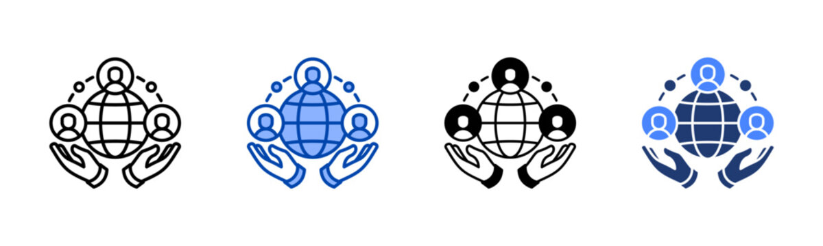 Digital Inclusion Icon with Multy Style Variations