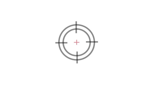 Target aim icon animation on white background.