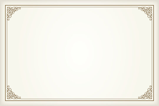 Simple  vintage frame vector with ornamental corners