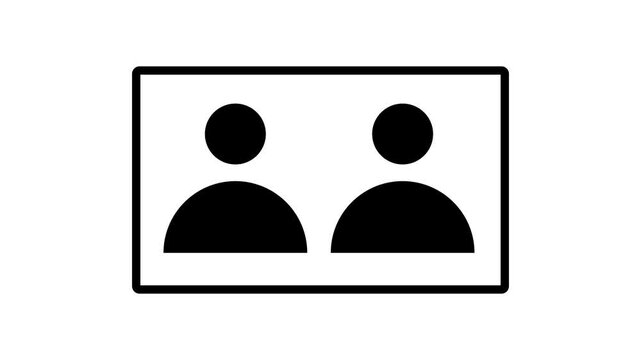 Animated id linear icon. Personal data verification. Identification. Access approved.