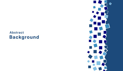 Obraz premium Modern blue abstract geometric vector background with mosaic square accents and spacious copy area, ideal for business presentations, banners, flyers, and web templates.