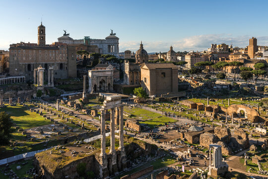 The Roman Forum seen from the Capitoline Hill, Rome, Italy