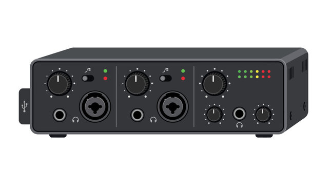 Professional Audio Interface with Dual XLR/TRS Inputs for High-Quality Sound Recording and Monitoring