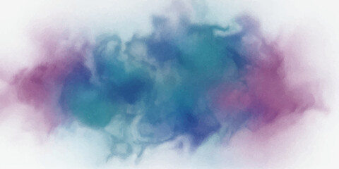 Colorful wispy smoke or vapor cloud in purple, blue, and green hues drifts across a soft, ethereal background, creating a dreamy abstract effect. © Kazim