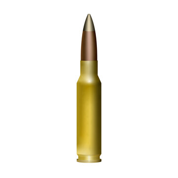 A vector illustration of a bullet made of copper and brass.