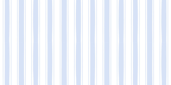Watercolor seamless pattern with irregular pastel blue stripes. Hand drawn vertical line background. Fresh coastal repeat print for wrapping paper, textile, fabric and wallpaper. Vector illustration