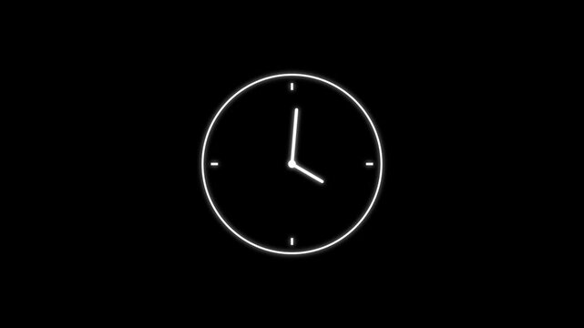 24 Hours Animated Clock. ALpha Channel Included. clock icon with moving arrows in 12 hour loop. Stopwatch animation.