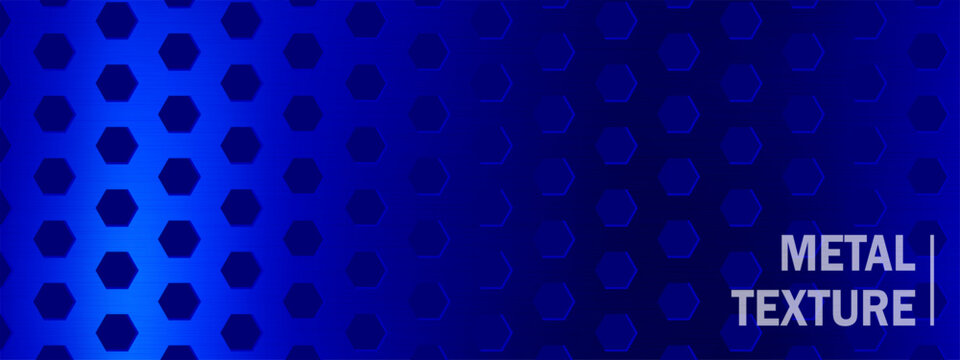 Texture blue hole for plate perforated metal and black background mesh. Pattern chrome fabric for pegboard dot grate and circular filter industrial. Perforated texture round for plate grid vector.