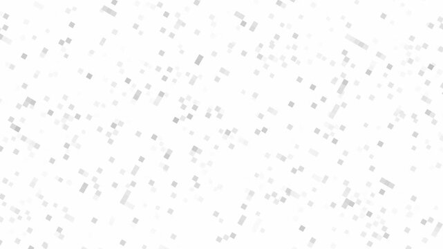 Minimal white abstract background with scattered pixel squares and subtle geometric pattern, perfect for technology, data and clean motion graphics.
