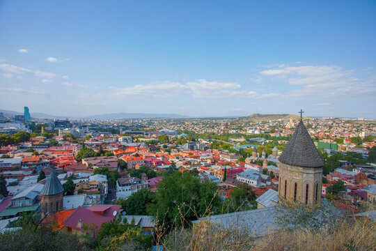 Tbilisi Georgia. Cityscape of summer old town
