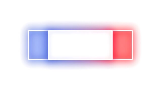 Abstract rectangular frame with blue and red neon glow