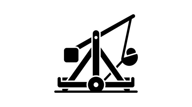 Catapult Icon, Medieval Siege Weapon, Ancient Warfare Machine