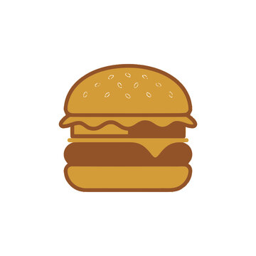 Minimalist Double Cheeseburger Icon Vector Art
