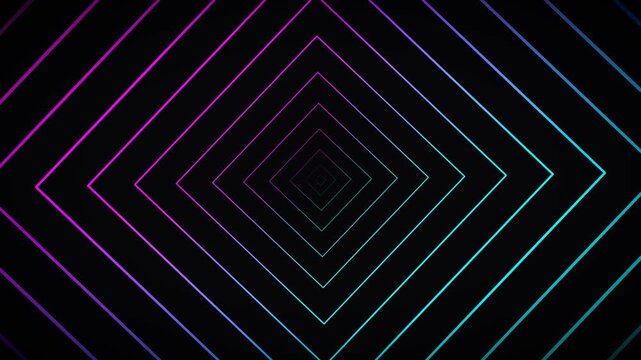 Glowing neon geometric diamond pattern pulsing in motion