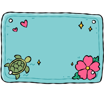 Colorful Hand Drawn Hawaiian License Plate Template Collection with Tropical Surf Summer Design
