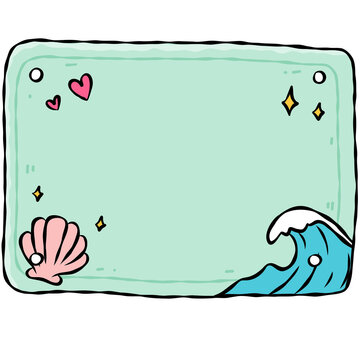 Colorful Hand Drawn Hawaiian License Plate Template Collection with Tropical Surf Summer Design