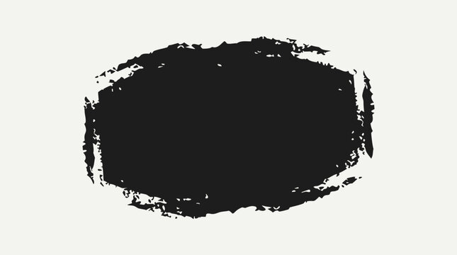 Distressed black rubber stamp grunge shape with rough worn textured edges vintage weathered badge frame for grungy urban design overlay graphic element vector illustration