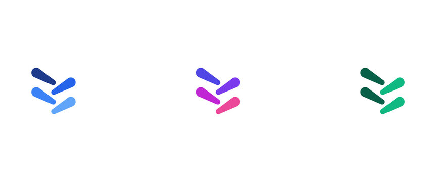Modern Abstract Chevron Arrow Logo with Geometric Braided Pattern