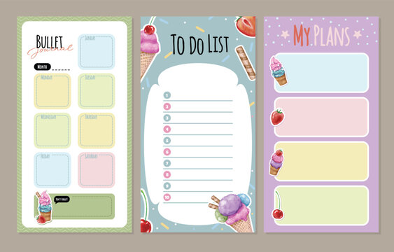 Colorful to-do list and planner board with bullet journal