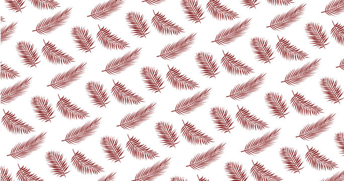 Seamless pattern of little palm leaves flat background vector illustration 