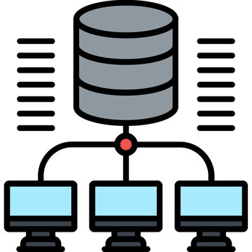 Distributed Database Icon Vector Element