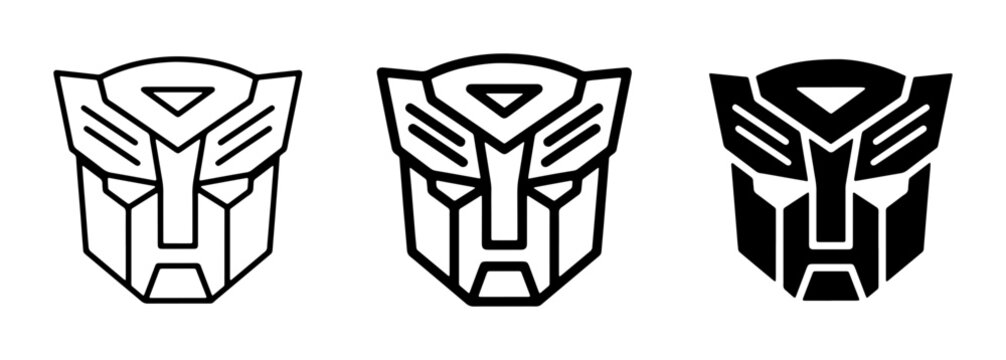 Autobot Logo Vector Icons, Sci-Fi Robot Emblem, Futuristic Technology Symbol, Cybernetic Face Graphic, Mechanical Identity Design