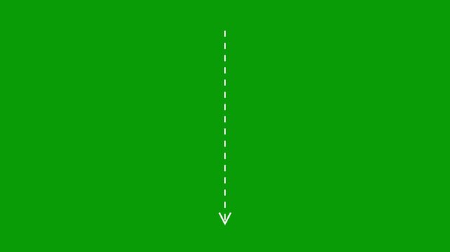 Down screw arrow direction icon with dotted line animation, 4k 