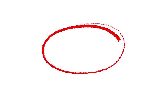 Hand drawing circles animation white circle drawing. For marking text, numbers, marker pen, pencil, hand-drawn doodle grunge circle for highlighting concept. 4k