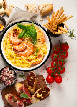 Variety of italian dishes. Italian cuisine