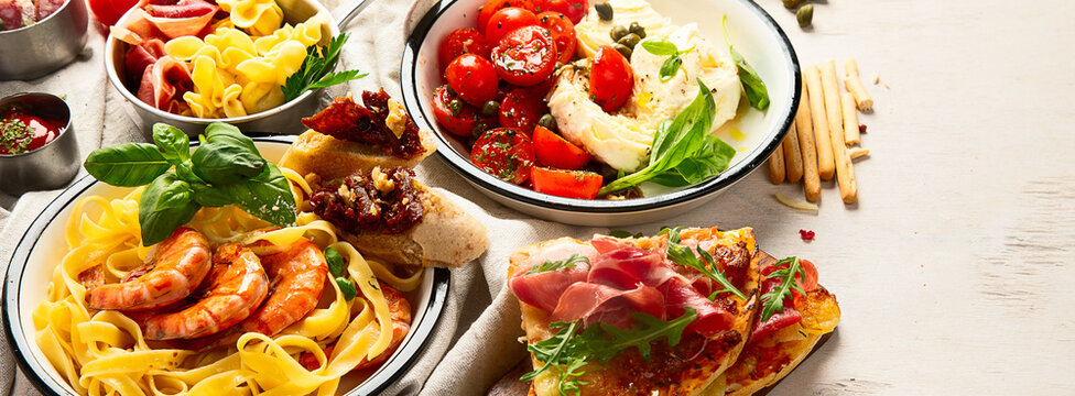 Concepts of Italian food. Italian cuisine