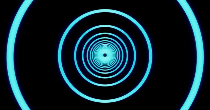 abstract blue circle background. Circle Tunnel. Motion graphics Animation background Visual loops - 4K