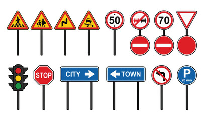 Road Traffic Signs on Poles © Muhammad