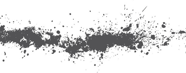 Fototapeta premium Black horizontal ink splash splatter droplet stroke