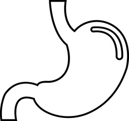 Fototapeta premium Minimalist black silhouette icon set of a gastroenterology stomach . simple black flat vector style for medical and fitness icons concept. Stomach Organ Silhouette Icons in Solid and Outline Style. is