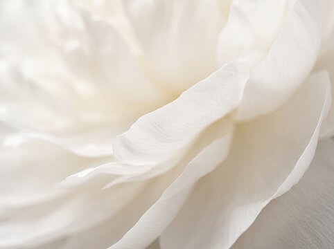 Soft white peony flower petals macro texture background