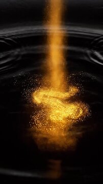 Golden Light Sinking into Dark Water Abstract Background