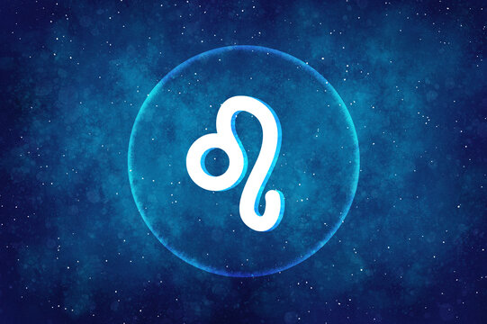 Leo Astrology on a Galaxy Background