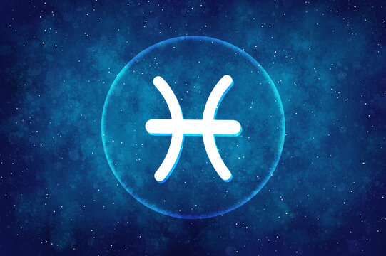 Pisces zodiac sign on a galaxy background