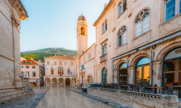 Dubrovnik Old Town, traditional Mediterranean stone architecture and historic charm, Croatia.