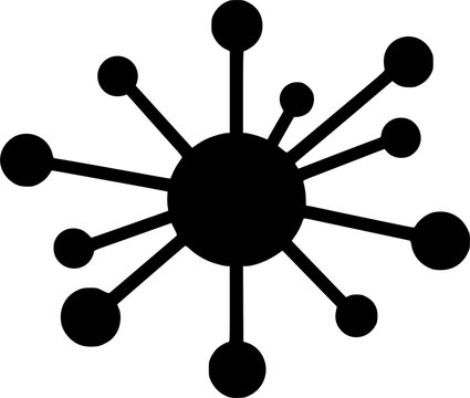 Network Hub Connection Icon | Centralized Data Network, Communication Nodes and Digital Technology Vector